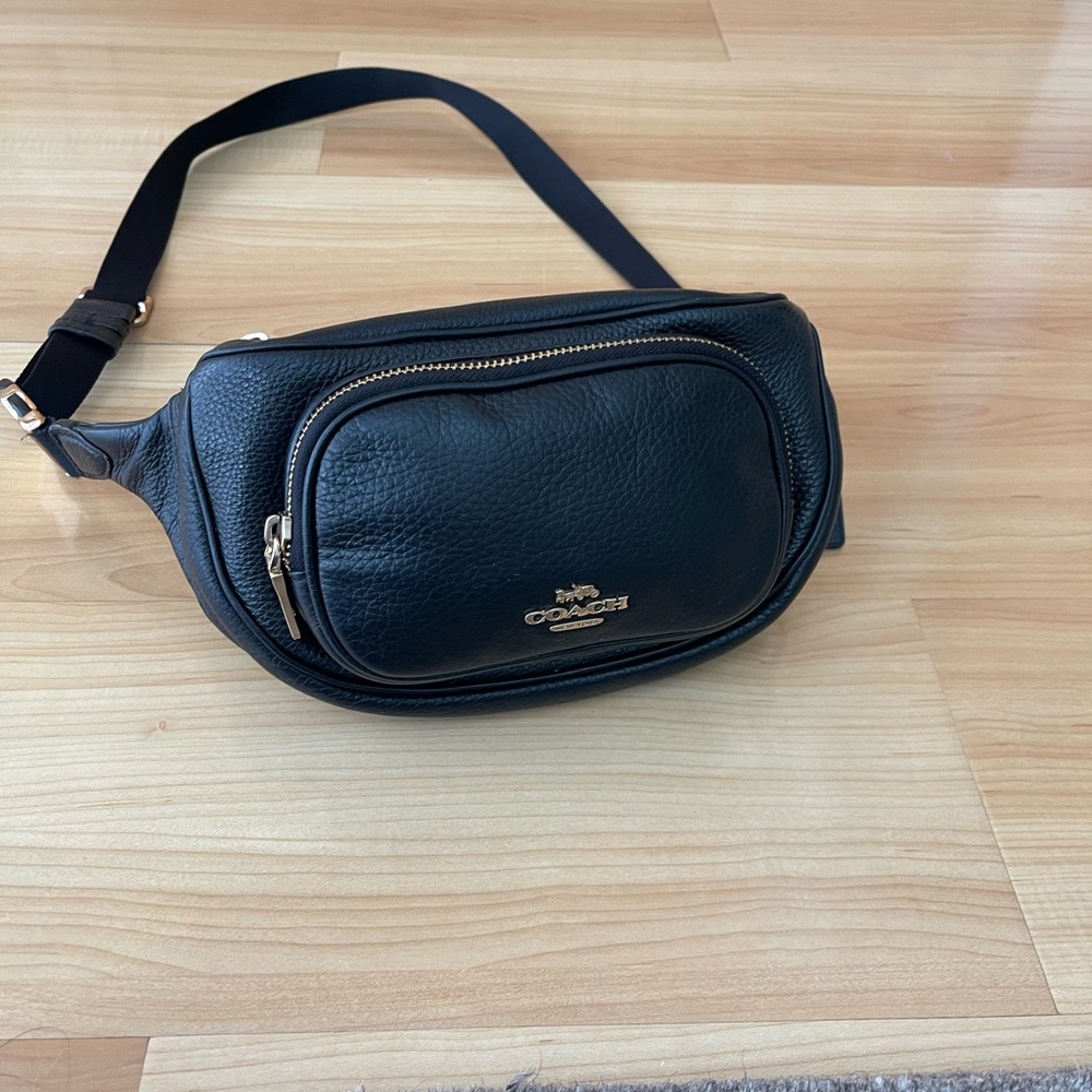 Coach Black Leather Belt Bag